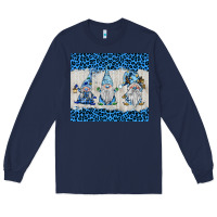 Navy snowy christmas gnomes Long Sleeve Tee - BarkalooDesign