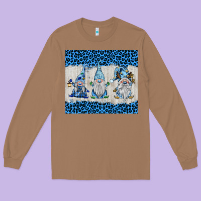 Snowy Christmas Gnomes Long Sleeve Tee Designed By Barkaloodesign