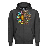 Charcoal Heather she believed she could so she did Zipper Hoodie - NancyCooperArtShop