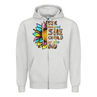 Dove Grey she believed she could so she did Zipper Hoodie - NancyCooperArtShop