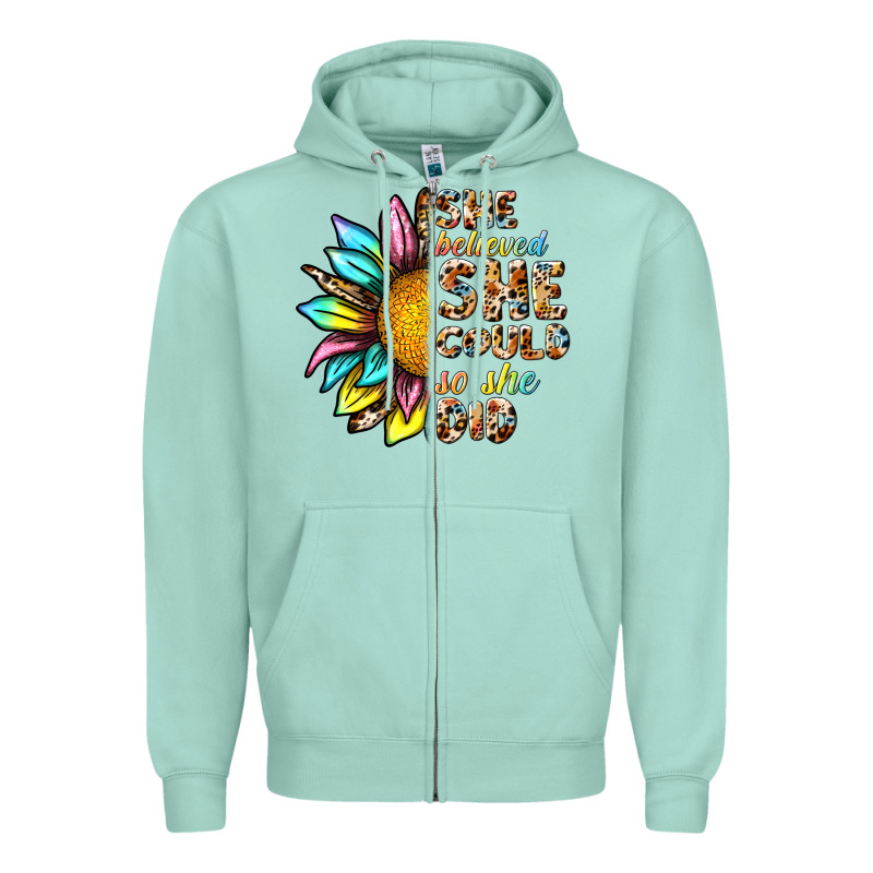 She Believed She Could So She Did Zipper Hoodie by NancyCooperArtShop | Teevron