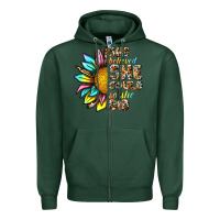 Sports Green she believed she could so she did Zipper Hoodie - NancyCooperArtShop