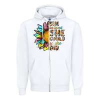 White she believed she could so she did Zipper Hoodie - NancyCooperArtShop