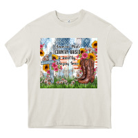 Cream christian western american made country raised Heavy Core Tee - Zillion Design Studio