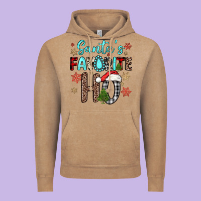 Santa S Favorite Ho Vintage Hoodie Designed By Jahusdesignshop
