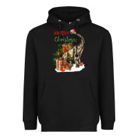 Black merry christmas brachiosaurus Heavyweight Hoodie - LillyAllenDesigns
