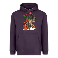 Plum merry christmas brachiosaurus Heavyweight Hoodie - LillyAllenDesigns