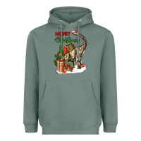 Sage merry christmas brachiosaurus Heavyweight Hoodie - LillyAllenDesigns