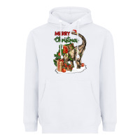 White merry christmas brachiosaurus Heavyweight Hoodie - LillyAllenDesigns