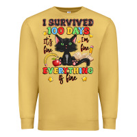 Antique Gold i survived 100 days it's fine i'm fine Premium Sweatshirt - Artiststas