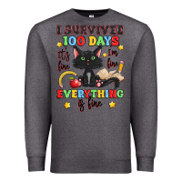Charcoal Heather i survived 100 days it's fine i'm fine Premium Sweatshirt - Artiststas