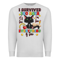 Dove Grey i survived 100 days it's fine i'm fine Premium Sweatshirt - Artiststas