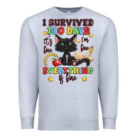 Heather Grey i survived 100 days it's fine i'm fine Premium Sweatshirt - Artiststas
