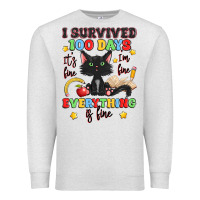 Oatmeal Heather i survived 100 days it's fine i'm fine Premium Sweatshirt - Artiststas