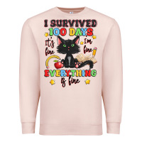Pale Pink i survived 100 days it's fine i'm fine Premium Sweatshirt - Artiststas