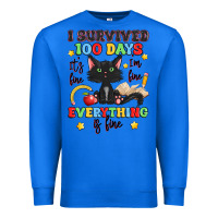True Royal i survived 100 days it's fine i'm fine Premium Sweatshirt - Artiststas