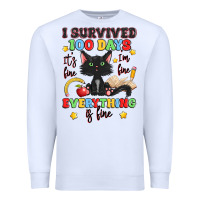 White i survived 100 days it's fine i'm fine Premium Sweatshirt - Artiststas