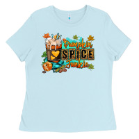 Baby Blue Pumpkin spice junkie Ladies Tee - RanaPortraitStore