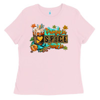 Bubblegum Pink Pumpkin spice junkie Ladies Tee - RanaPortraitStore
