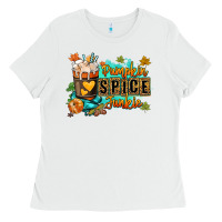 White Pumpkin spice junkie Ladies Tee - RanaPortraitStore