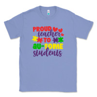 Colony Blue proud teacher to ausome students Classic Tee - CowhideDigitalArt