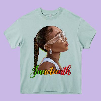 Juneteenth Black Woman Heavy Core Tee Designed By Texasbilliewilder