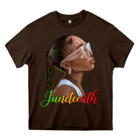 Chocolate Brown juneteenth black woman Heavy Core Tee - texasbilliewilder