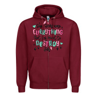 Burgundy she overcame everything that was meant to destroy Zipper Hoodie - MaliasSmallBusiness