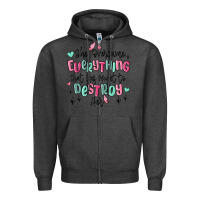 Charcoal Heather she overcame everything that was meant to destroy Zipper Hoodie - MaliasSmallBusiness