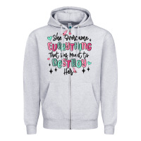 Heather Grey she overcame everything that was meant to destroy Zipper Hoodie - MaliasSmallBusiness