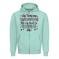 Seafoam she overcame everything that was meant to destroy Zipper Hoodie - MaliasSmallBusiness