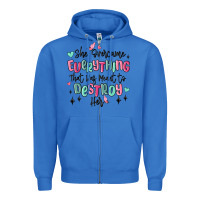 True Royal she overcame everything that was meant to destroy Zipper Hoodie - MaliasSmallBusiness