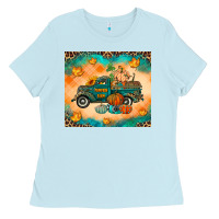 Baby Blue Pumpkin farm Ladies Tee - RanaPortraitStore