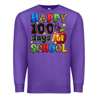 Purple happy 100 th days of school Premium Sweatshirt - Artiststas