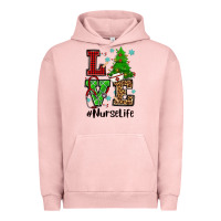 Pigment Salmon love nurse life christmas Urban Hoodie - CowGirlArtShop