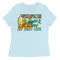Baby Blue Pumpkin spice and livin' my best life Ladies Tee - RanaPortraitStore