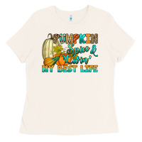 Bone Pumpkin spice and livin' my best life Ladies Tee - RanaPortraitStore