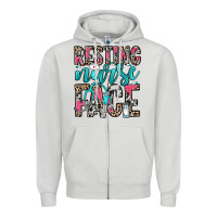 Dove Grey resting nurse face Zipper Hoodie - NancyCooperArtShop