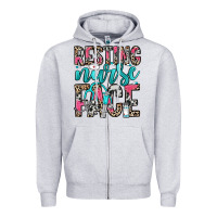 Heather Grey resting nurse face Zipper Hoodie - NancyCooperArtShop