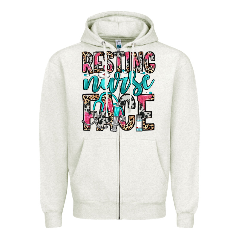Resting Nurse Face Zipper Hoodie by NancyCooperArtShop | Teevron