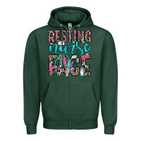 Sports Green resting nurse face Zipper Hoodie - NancyCooperArtShop
