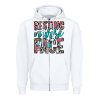 White resting nurse face Zipper Hoodie - NancyCooperArtShop