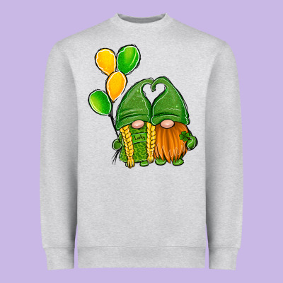 St Patrick's Day Gnomes Heavyweight Sweatshirt Designed By Jasminsmagicworld