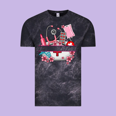 Custom Name Nurse Hat And Elements Vintage Tee Designed By Adodesignshop