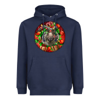 Navy christmas navajo churro sheep Heavyweight Hoodie - LillyAllenDesigns
