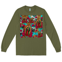 Army Green lady of guadalupe western seamless Long Sleeve Tee - Jasminsmagicworld