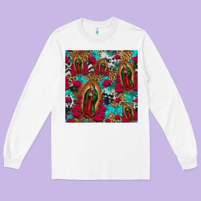 Lady Of Guadalupe Western Seamless Long Sleeve Tee Designed By Jasminsmagicworld