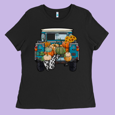 Ladies Tee Fall Pumpkin Farm Truck