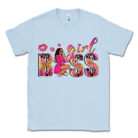 Dusty Blue girl boss afro black woman Classic Tee - NancyCooperArtShop