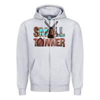 Heather Grey small towner Zipper Hoodie - NancyCooperArtShop